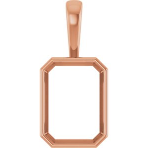 10K Rose Gold 18x13 mm Emerald Charm/Pendant Mounting – image 2