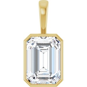 18K Yellow Gold 18x13 mm Emerald Charm/Pendant Mounting