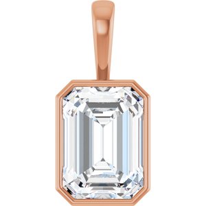 10K Rose Gold 18x13 mm Emerald Charm/Pendant Mounting