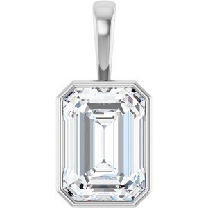 18K White Gold 18x13 mm Emerald Charm/Pendant Mounting