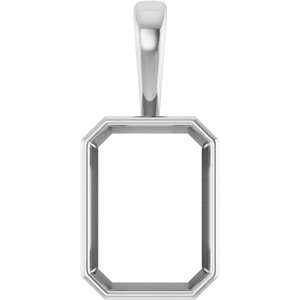 Platinum 18x13 mm Emerald Charm/Pendant Mounting – image 2
