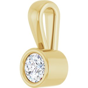 14K Yellow Gold 3.75 mm Round Charm/Pendant Mounting – image 3
