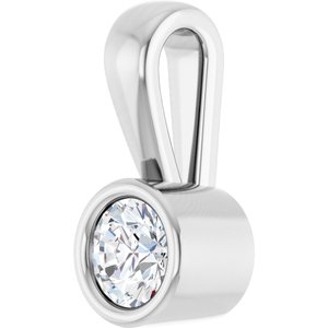 10K White Gold 3.75 mm Round Charm/Pendant Mounting – image 3