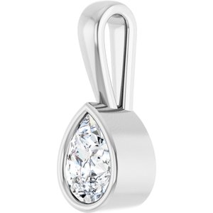 18K White Gold 7x5 mm Pear Charm/Pendant Mounting – image 3