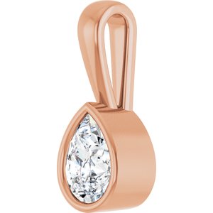 14K Rose Gold 7x5 mm Pear Charm/Pendant Mounting – image 3