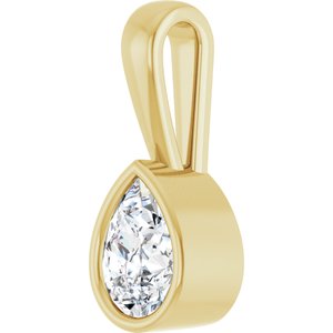 18K Yellow Gold 7x5 mm Pear Charm/Pendant Mounting – image 3
