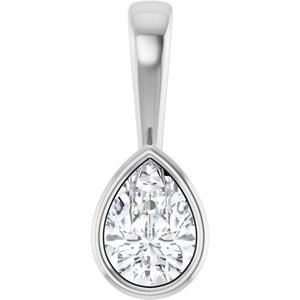 14K White Gold 7x5 mm Pear Charm/Pendant Mounting