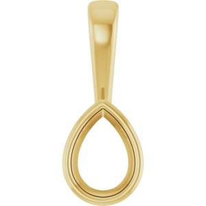 18K Yellow Gold 7x5 mm Pear Charm/Pendant Mounting – image 2