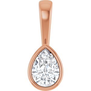 14K Rose Gold 7x5 mm Pear Charm/Pendant Mounting