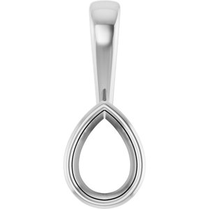 Platinum 7x5 mm Pear Charm/Pendant Mounting – image 2