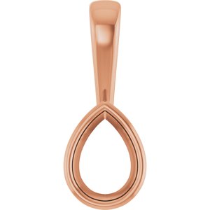 18K Rose Gold 7x5 mm Pear Charm/Pendant Mounting – image 2