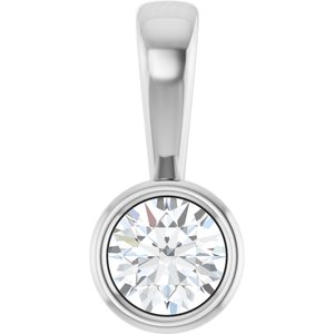 14K White Gold 4.4 mm Round Charm/Pendant Mounting