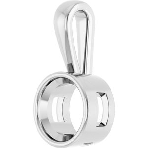 18K Palladium White Gold 8.8 mm Round Charm/Pendant Mounting – image 4