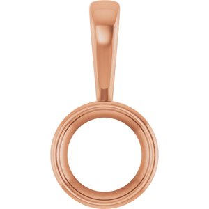 10K Rose Gold 8.8 mm Round Charm/Pendant Mounting – image 2