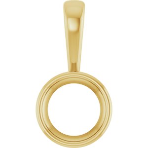 14K Yellow Gold 8.8 mm Round Charm/Pendant Mounting – image 2