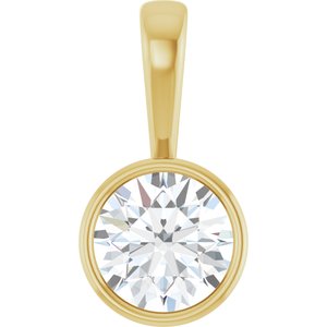 18K Yellow Gold 8.8 mm Round Charm/Pendant Mounting