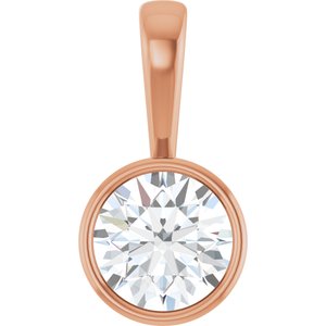 18K Rose Gold 8.8 mm Round Charm/Pendant Mounting