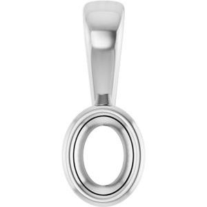 18K X1 White Gold 4x3 mm Oval Charm/Pendant Mounting – image 2