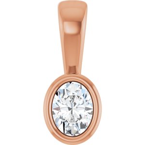 18K Rose Gold 4x3 mm Oval Charm/Pendant Mounting
