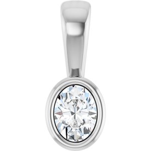 Platinum 4x3 mm Oval Charm/Pendant Mounting