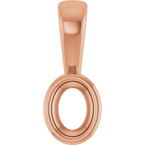 18K Rose Gold 4x3 mm Oval Charm/Pendant Mounting – image 2