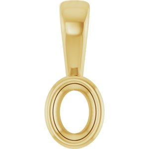 18K Yellow Gold 4x3 mm Oval Charm/Pendant Mounting – image 2
