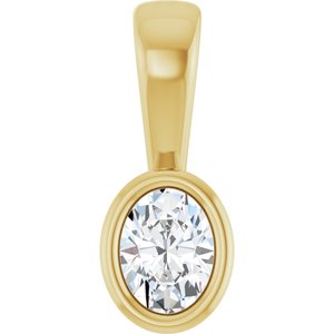 18K Yellow Gold 4x3 mm Oval Charm/Pendant Mounting