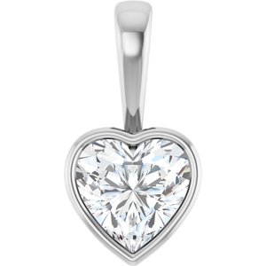 14K White Gold 9x9 mm Heart Charm/Pendant Mounting