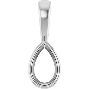 10K X1 White Gold 8x5 mm Pear Charm/Pendant Mounting – image 2