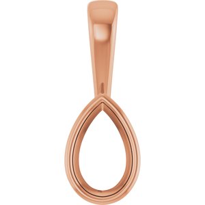 18K Rose Gold 8x5 mm Pear Charm/Pendant Mounting – image 2