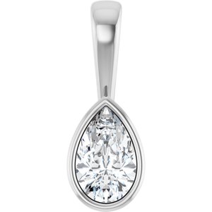 Continuum Sterling Silver 8x5 mm Pear Charm/Pendant Mounting