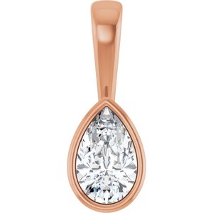 18K Rose Gold 8x5 mm Pear Charm/Pendant Mounting