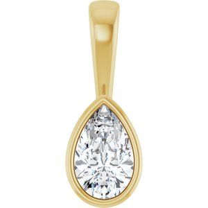 18K Yellow Gold 8x5 mm Pear Charm/Pendant Mounting