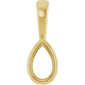 14K Yellow Gold 8x5 mm Pear Charm/Pendant Mounting – image 2