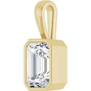 18K Yellow Gold 10x7 mm Emerald Charm/Pendant Mounting – image 3