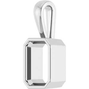 10K X1 White Gold 10x7 mm Emerald Charm/Pendant Mounting – image 4