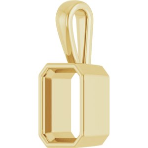 18K Yellow Gold 10x7 mm Emerald Charm/Pendant Mounting – image 4