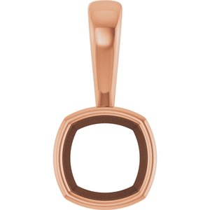 18K Rose Gold 6.5x6.5 mm Cushion Charm/Pendant Mounting – image 2