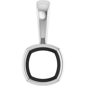 Platinum 6.5x6.5 mm Cushion Charm/Pendant Mounting – image 2