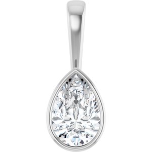 10K X1 White Gold 12x8 mm Pear Charm/Pendant Mounting