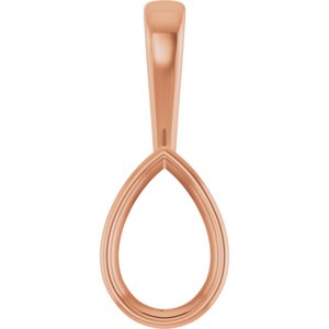 10K Rose Gold 12x8 mm Pear Charm/Pendant Mounting – image 2