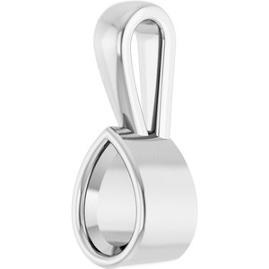 18K Palladium White Gold 6x4 mm Pear Charm/Pendant Mounting – image 4