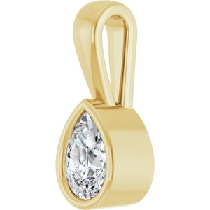 14K Yellow Gold 6x4 mm Pear Charm/Pendant Mounting – image 3
