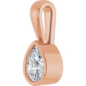 14K Rose Gold 6x4 mm Pear Charm/Pendant Mounting – image 3