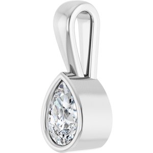 18K White Gold 6x4 mm Pear Charm/Pendant Mounting – image 3