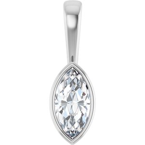 18K Palladium White Gold 10x5 mm Marquise Charm/Pendant Mounting