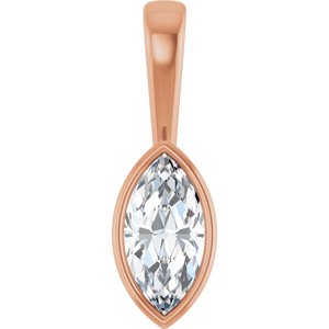 10K Rose Gold 10x5 mm Marquise Charm/Pendant Mounting