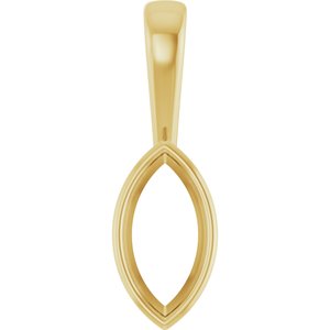 14K Yellow Gold 10x5 mm Marquise Charm/Pendant Mounting – image 2