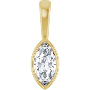 14K Yellow Gold 10x5 mm Marquise Charm/Pendant Mounting