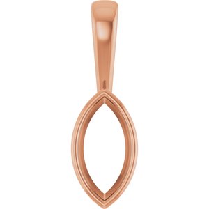 14K Rose Gold 10x5 mm Marquise Charm/Pendant Mounting – image 2